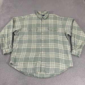 Polo Ralph Lauren Whitfield Shirt Men XXL Green Plaid 100% Linen Button Front